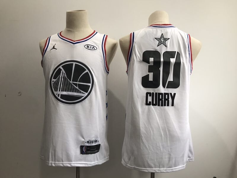 Men Golden State Warriors #30 Curry White 2019 All Star NBA Jerseys->golden state warriors->NBA Jersey